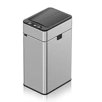 30 Liters/7.93 Gallon Silvery Stainless Steel Motion Sensor Trash Can,Rectangular Smart Trash Can for Living Room, Bedroom, Kitchen, Bathroom, and Office