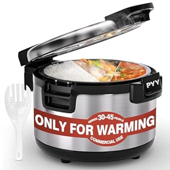 PYY Commercial Rice Warmer,18QT/100CUP Portable Food & Rice Warmer (Not a Cooker) Stainless Steel Exterior,Non-stick Inner Pot Fit For Restaurant Party Family