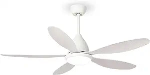 Ceiling Fans with Lights and Remote, 52'' Ceiling Fan Large Air Volume 6-Speed Adjustable, DC Motor Reversible 5 Blades Low Profile Air Circulation Ceiling Fan Lights for Living Room Bedroom Patio