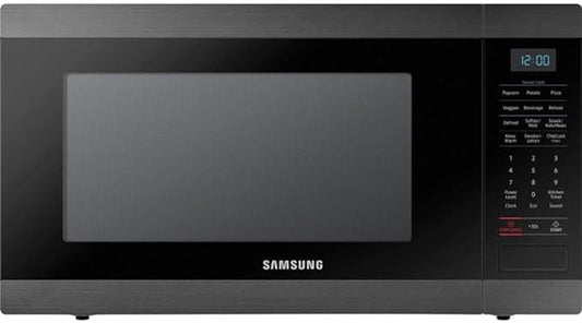 SAMSUNG 1.9 Cu Ft Countertop Microwave Oven w/ Large Capacity, Ceramic Enamel Interior, Sensor Cook, Built-In Capability, 950 Watt, MS19M8020TG/AA, Fingerprint Resistant Stainless Steel, Black