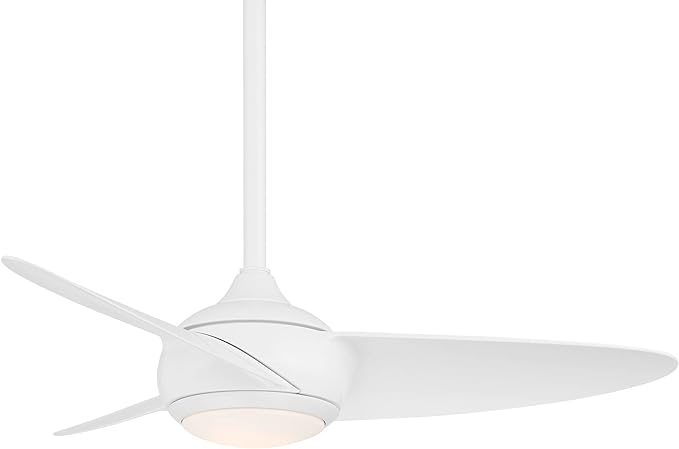 Loft Indoor and Outdoor 3-Blade Smart Ceiling Fan 38in Matte White with 3000K LED Light Kit and Remote Control works with Alexa and iOS or Android App