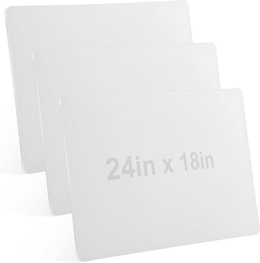 3 Pack 24" x 18" x 0. 5" Large Cutting Boards for Kitchen, Thick Plastic Cutting Board Chopping Board with Anti Slip Surface, Extra Large for Restaurants Food Service, White