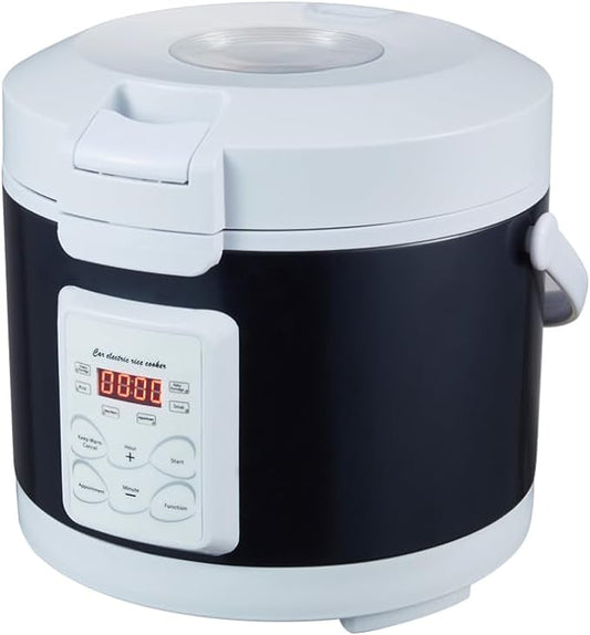 12V/24V Mini Rice Cooker, 3L Portable Travel Rice Cooker For Car/Truck, Small Rice Cooker with Steam Tray, Cooking Heating and Keeping Warm Function(BLACK)