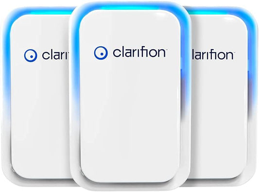 Clarifion - Air Ionizers for Home (3 Pack), Negative Ion Filtration System, Quiet Air Freshener for Bedroom, Office, Kitchen, Portable Air Filter Odor, Smoke Dust, Pets, Eliminator, Mini Air Cleaner