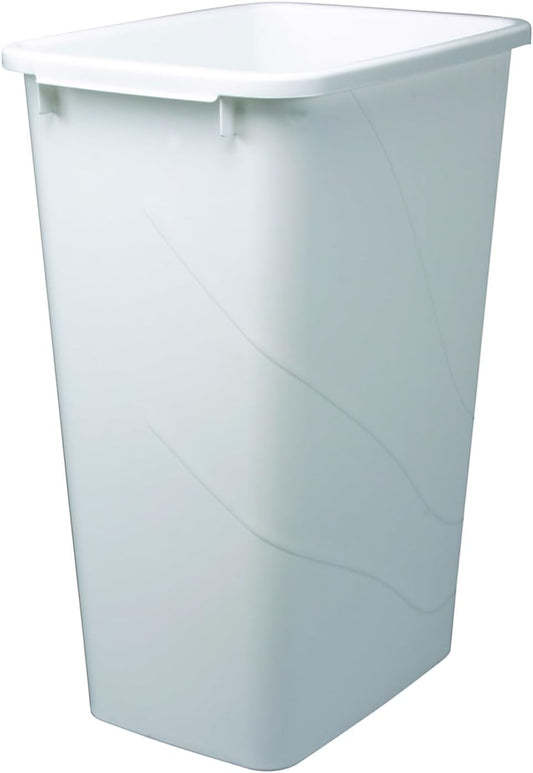 Knape & Vogt 50qt Trash Can Contractor Pack of 8ea, 21.56-Inch by 15.55-Inch by 11.13-Inch,White