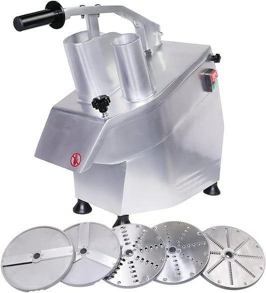 CMI Commercial Multifunctional Automatic Vegetable Cutter and Food Processor,Potato Onion Slicer,Electric Fruit and Cheese Grating Machine,With 5-Blades 550W/110V