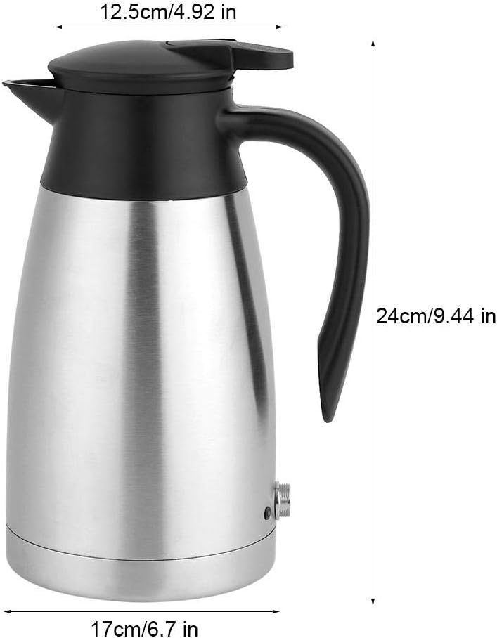 12v Electric Car Kettle,1000ml Stainless Steel Car Automobile Electric Heating Kettle DC 12V Cigarette Lighter Portable Electric Kettle Pot Heated Water Cup for Hot Water,Coffee,Tea