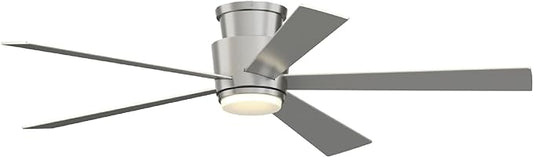 AireHug 60 inch Indoor Ceiling Fan with LED CCT Select Light Kit - Brushed Nickel with Reversible Black/Gray Blades