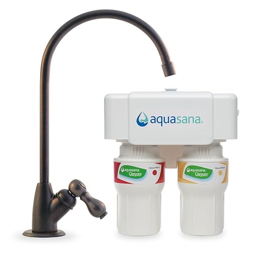 Aquasana 2-Stage Under Sink Water Filter System - Kitchen Counter Claryum Filtration - Filters 99% Of Chlorine - Oil-Rubbed Bronze Faucet - AQ-5200.62