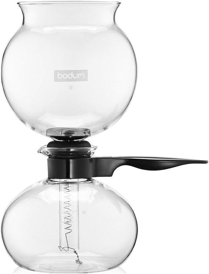 Bodum 34 oz Pebo Vacuum Coffee Maker, High Heat Borosilicate Glass, Black