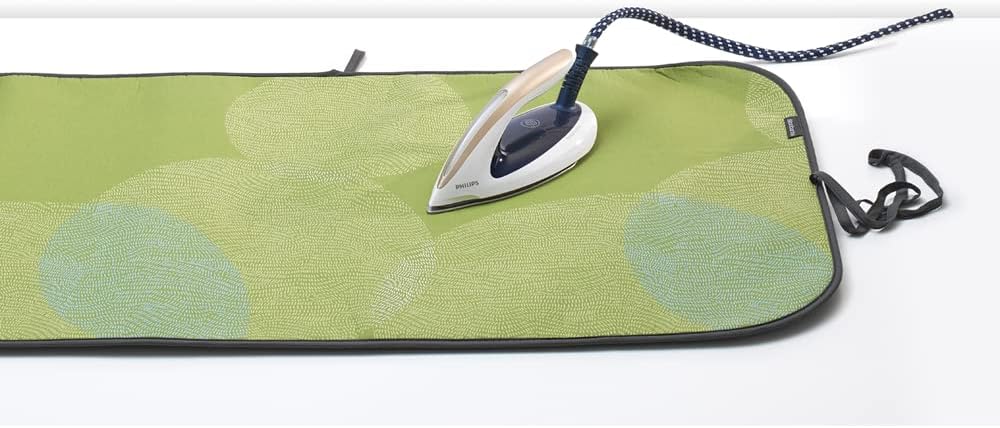 Brabantia 6 Layer Roll-Out Foldable Ironing Blanket (Calm Green) 26 x 47 Instant Ironing Board Surface with Protective Base, Ideal for Travel, RVs, Condos