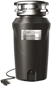 Maintenance Warehouse 113743 Model US-MW5-43 Garbage Disposal; 0.5 Horsepower; Installed Power Cord; 2600 RPM Motor; Stainless Steel Impellers; Removable Splash Guard, 120V, 60Hz; 4.5A