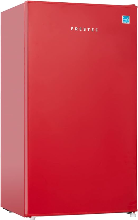 Frestec 3.1 CU' Mini Refrigerator, Compact Refrigerator, Small Refrigerator with Freezer, Red (FR 310 RED)