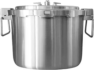 Buffalo 37 Quart Stainless Steel Pressure Cooker Extra Large Canning Pot with Rack and Lid for Home, Commercial Use - Easy to Clean Stove Top Pressure Canner, Can Cooker - SG Certificate QCP435