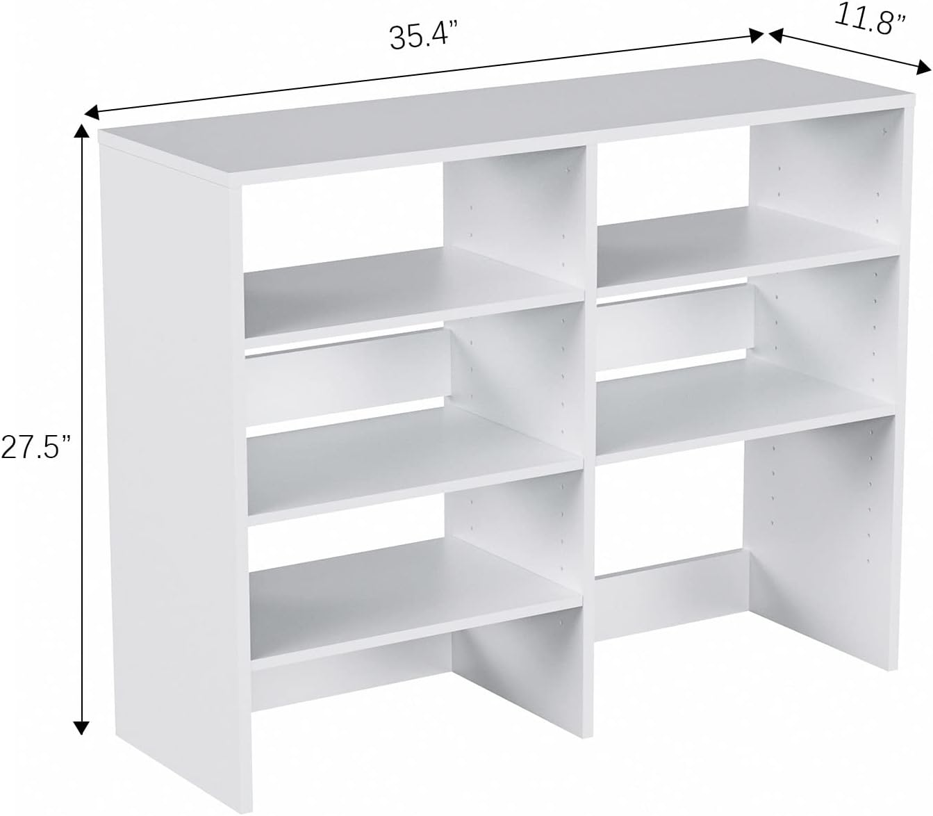 HAIOOU White Shoe Rack, Adjustable Wooden Shoe Rack Organizer Free Standing Shoe Storage Stand with 5 Height Adjustable Shelves for 10-14 pairs, Perfect for Closet, Entryway - 20min Fast Assembly