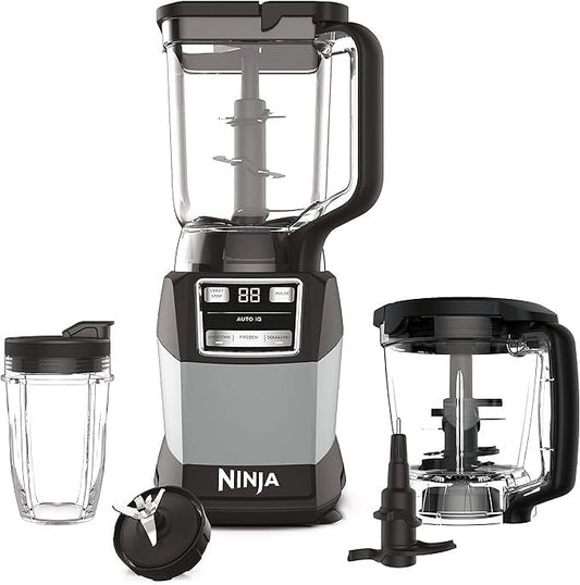 Ninja AMZ493BRN Compact Food Processor with Auto-Spiralizer - Versatile Kitchen Companion for Effortless Prep, Black, Grey