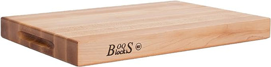 John Boos Maple Wood Reversible Cutting Board for Kitchen Prep, 18 x 12 Inches, 1.75 Inches Thick Edge Grain Rectangular Charcuterie Boos Block