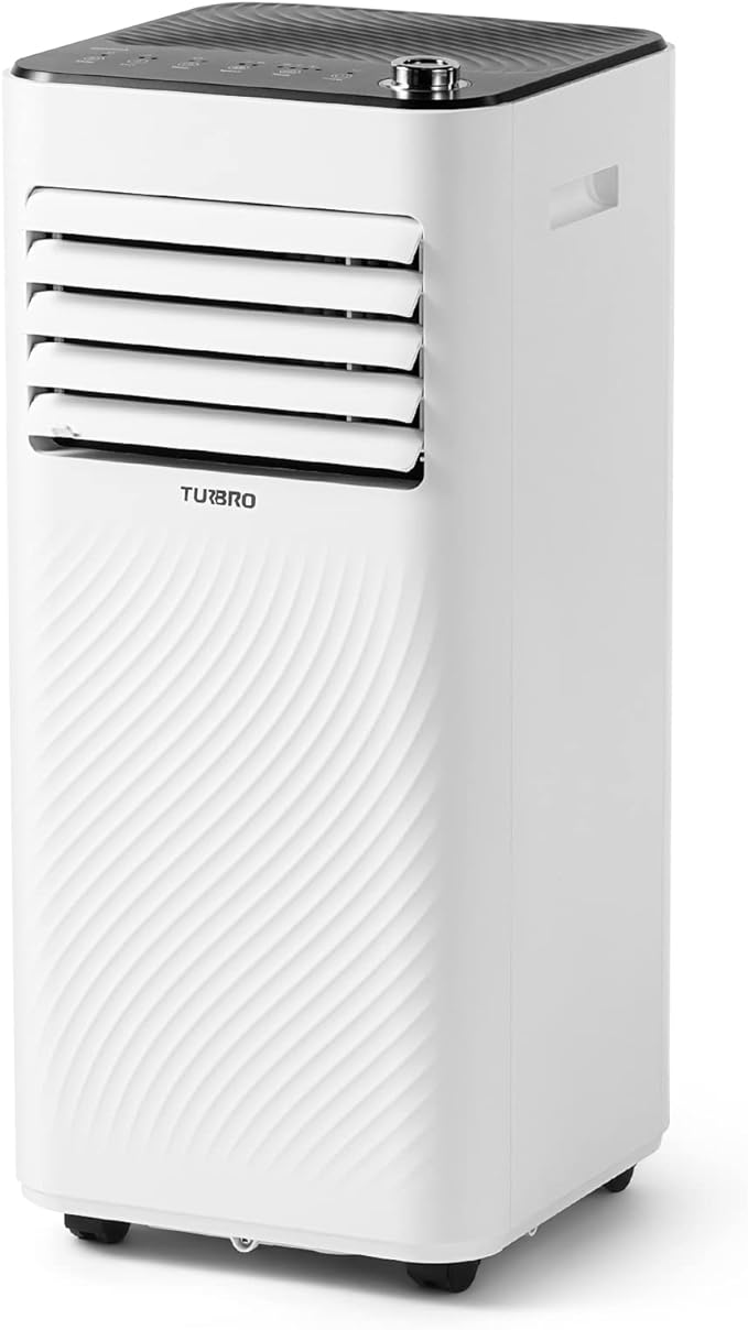 TURBRO Finnmark 10,000 BTU Portable Air Conditioner, Dehumidifier and Fan, 3-in-1 Floor AC Unit for Rooms up to 400 Sq Ft, Sleep Mode, Timer, Remote Included (6,000 BTU SACC)