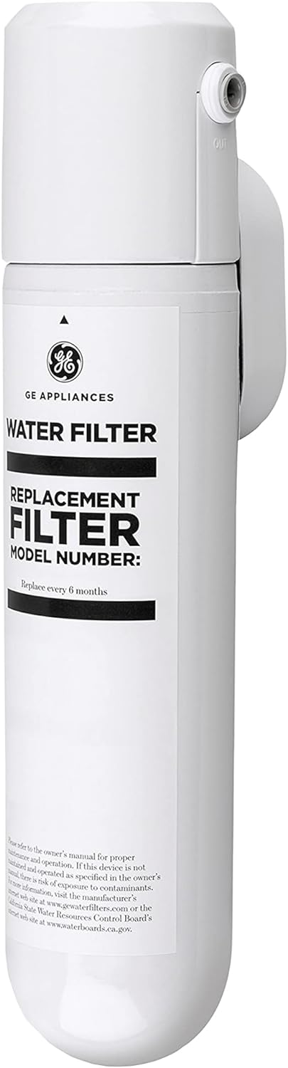 GE Single Stage Under Sink Water Filtration System | Reduces 95+ Impurities Including Lead, Chlorine, Arsenic | Easy Install | Twist & Lock Design | Replace Filter (FQK1R) Every 6 Months | GXK140TNN