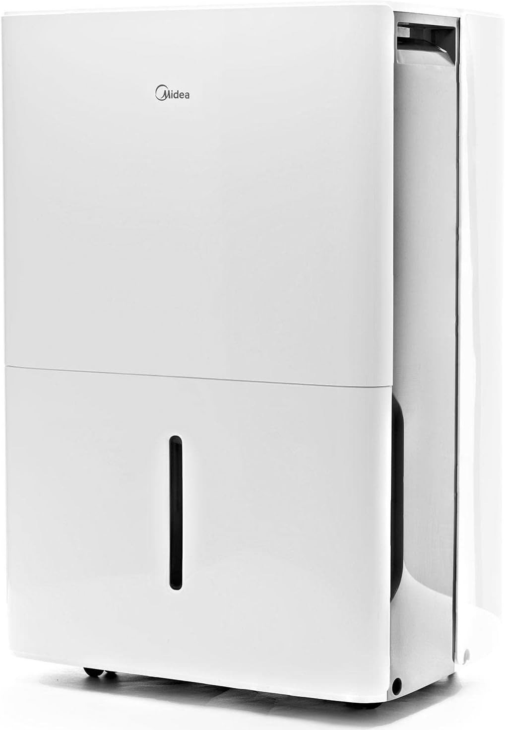 Midea 50 Pint SMART Dehumidifier With Pump - For Rooms up to 4,500 Sq. Ft. - Ideal For Basements, Large & Medium Sized Rooms, Energy Star Certified (White)