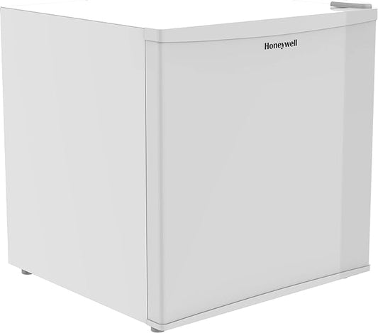 Honeywell Mini Compact Freezer Countertop, 1.1 Cubic Feet, Single Door Upright Freezer with Reversible Door, Removable Shelves, for Home, Dorms, Apartment, Office- White