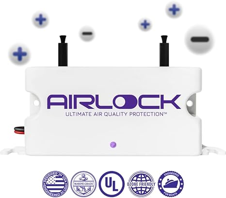 Airlock Boat Odor Air Purifier - Marine Air Purifier for Fresh Clean Air | Boat Accessories | Easy to Install | Maintenance-Free | Deodorizer Odor Eliminator