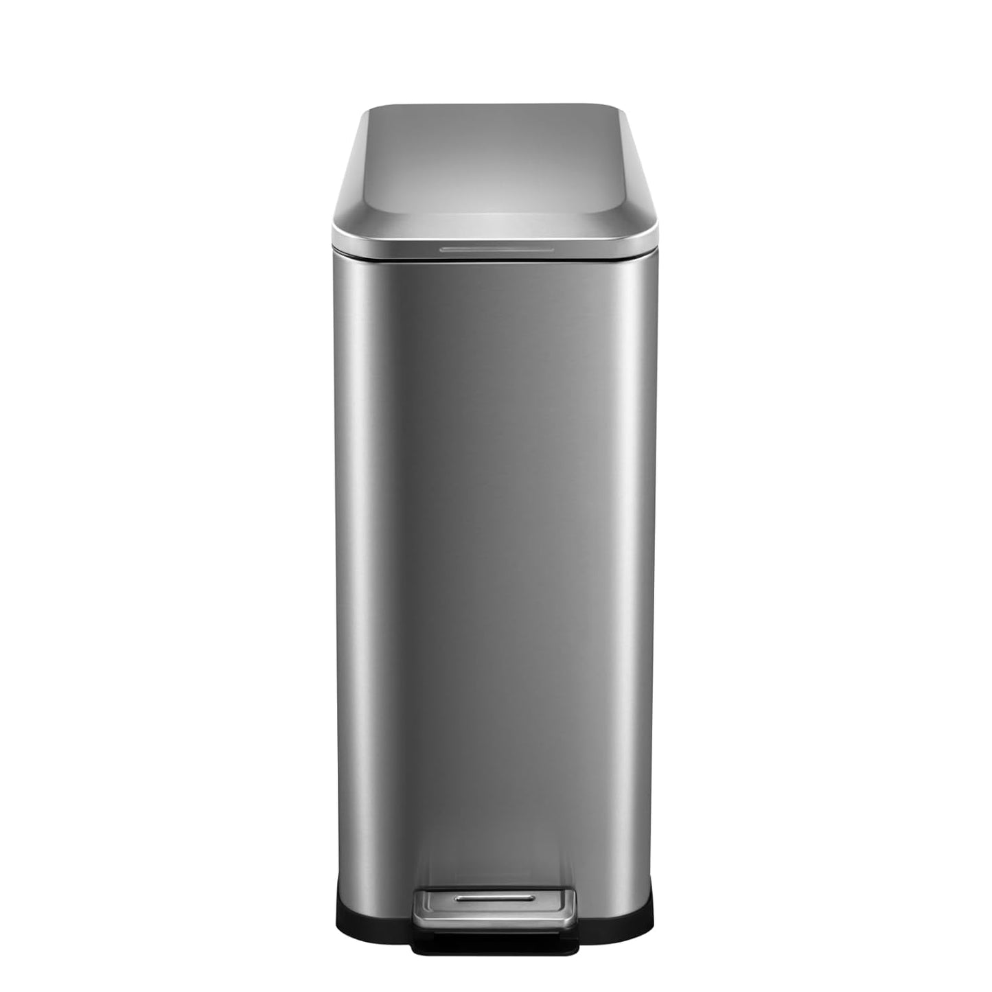 13 Gallon Tall Kitchen Garbage Can, Hands-Free Stainless Steel Trash Can with Lid Soft Close, Step Pedal, Slim Rectangular Fingerprint-Resistant Kitchen Trash Can with Removable Inner Bucket