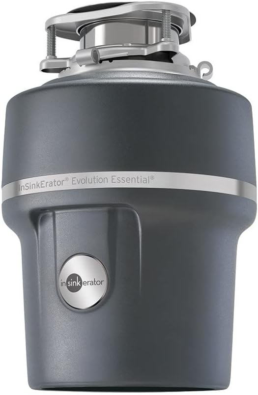 InSinkErator Garbage Disposal with Power Cord & Air Switch, Evolution Essential XTR, Quiet Series, 3/4 HP Continuous Feed, Gray