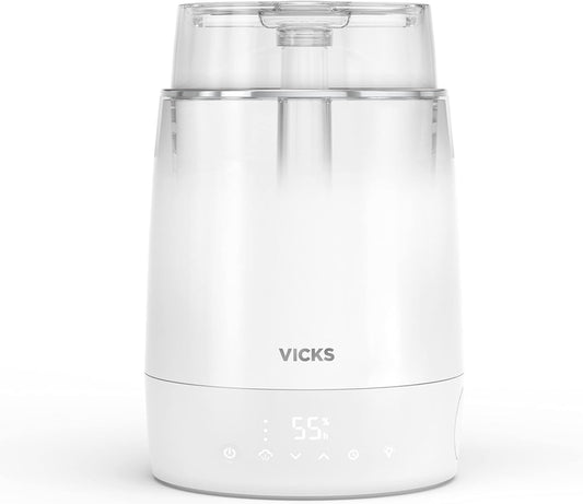 Vicks Embrace Cool Mist Top Fill Humidifier (VUL900), White – Cool Mist Humidifier Top Fill for Bedroom or Office