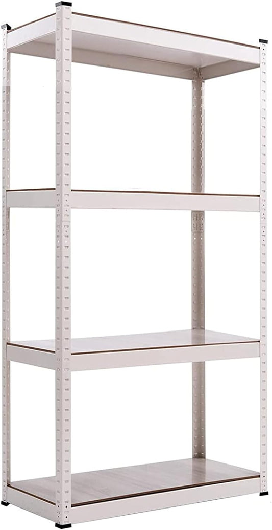 Storage Shelves, Load 2336 lbs, Boltless Assembly, 4 Tier Heavy Duty Garage Storage Shelves Metal Utility Rack, 15.75 x 31.5 x 59 Inches for Kitchen Pantry Basement, White