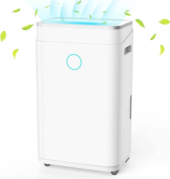 4500 Sq. Ft Dehumidifiers for Large Room and Basements,50 Pints Dehumidifier with Drain Hose,Auto Shut Off and Defrost Function,1.7 Gallon Tank,Intelligent Humidity Control & 24H Timer