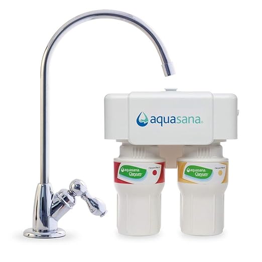 Aquasana 2-Stage Under Sink Water Filter System - Kitchen Counter Claryum Filtration - Filters 99% Of Chlorine - Chrome Faucet - AQ-5200.56