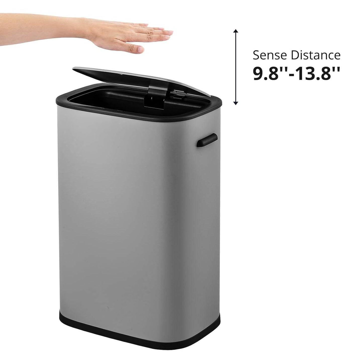 Automatic Trash Can, 14.5 Gallon/55 Liter Motion Sensor Trash Can, touchless Trash can, Stainless Steel Kitchen Trash Can with Lid, for Home, Office, Gray