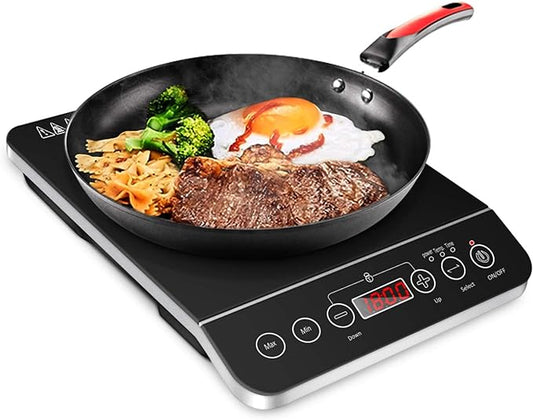 CUSIMAX Induction Cooktop,1800W Portable Induction Burner with Sensor Touch,Kids Safety Lock,10 Temperature and 9 Power Setting induction hot plate with Timer