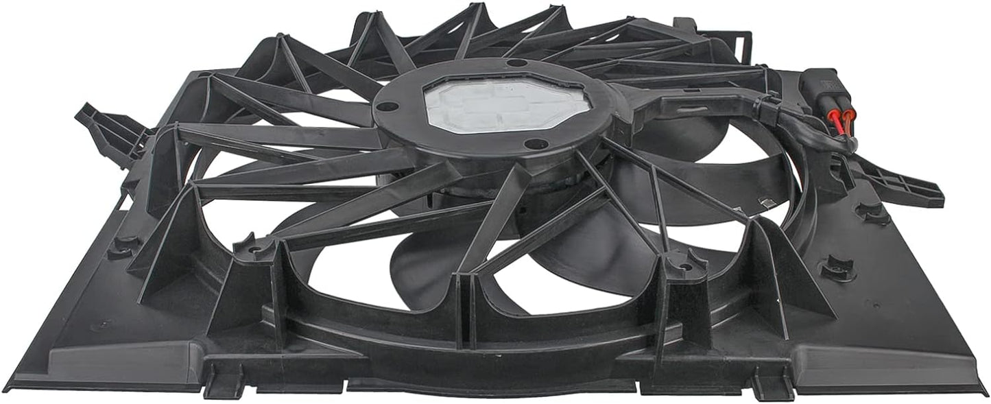 AUTOKAY Engine Cooling Fan Assembly, Cooling Radiator Fan Replacement for BMW E60 525 530 545 645 E65 750, Replace 17427543282 17427514181