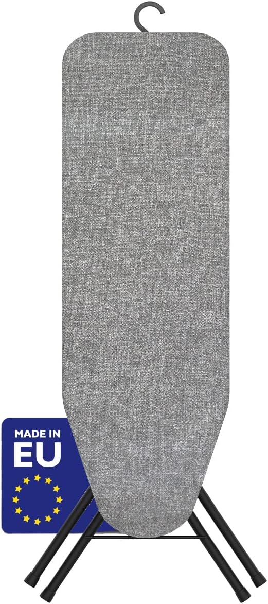 Bartnelli Pulse Ironing Board | Made in Europe | Patent Space Saving Smart Hanger Iron Board for Easy Storage | Lightweight, 4 Layer Cover, 4 Legs, for Dorm, Laundry Room, or Small Spaces(43x13-35)