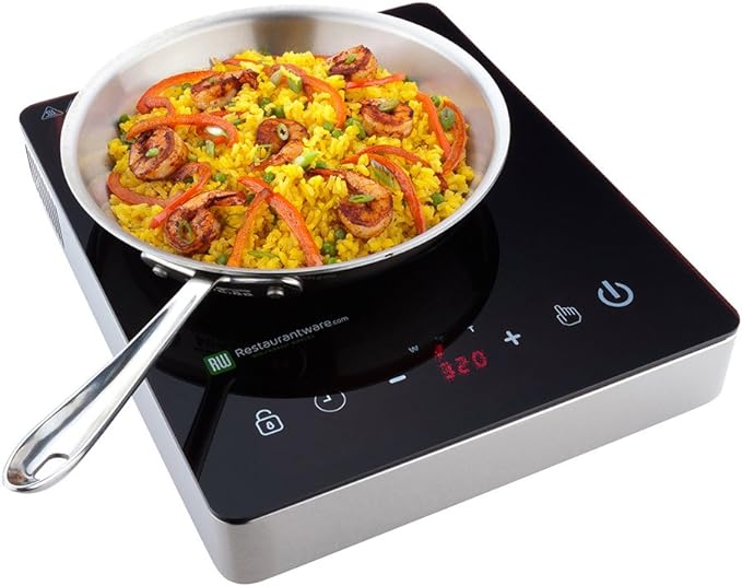 Restaurantware Home Pro Portable Induction Cooktop RWT0095 - 1800W (120V) Countertop Induction Cooker with Digital Temperature Display - Perfect for Home and RV Use