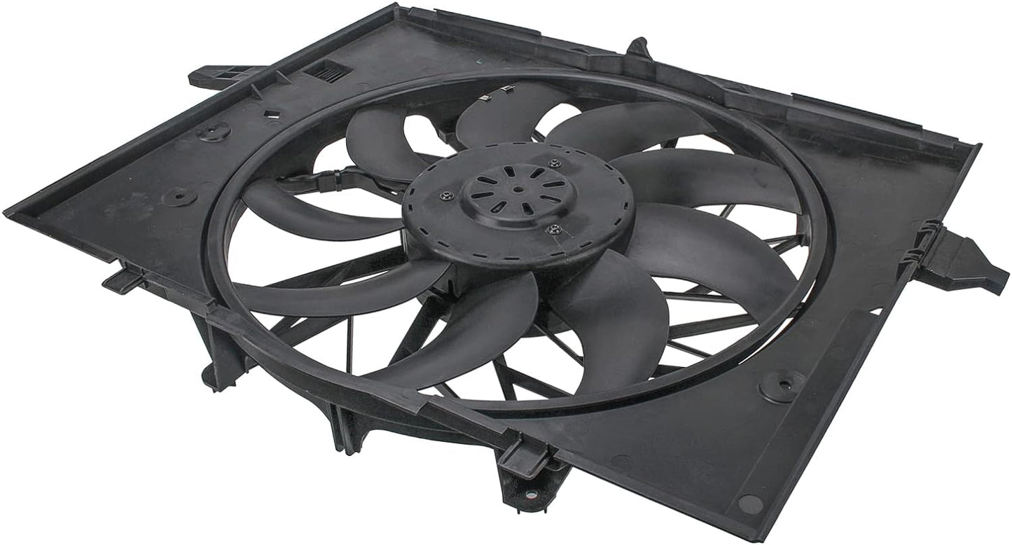 AUTOKAY Engine Cooling Fan Assembly, Cooling Radiator Fan Replacement for BMW E60 525 530 545 645 E65 750, Replace 17427543282 17427514181