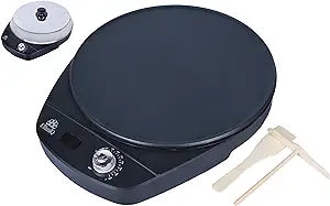 16" Electric Injera Maker - Griddle for Crepe, Lefse, Ethiopian Mogogo, Mitad, Pancake, Teff - Adjustable Heat Control with Digital Screen - Non-Stackable Surface - Even Heat Distribution