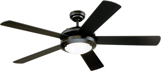 Westinghouse Lighting 7224200 Comet Indoor Ceiling Fan with Light, Matte Black