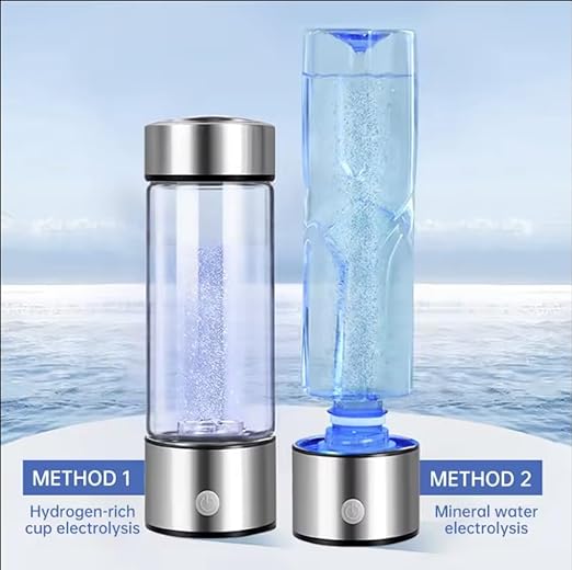 15 oz. Hydrogen Water Bottle Portable Hydrogen Water Ionizer Machine USB Rechargeable Hydrogen Water Generator Hydrogen Rich Water Glass Health Cup for Home Travel