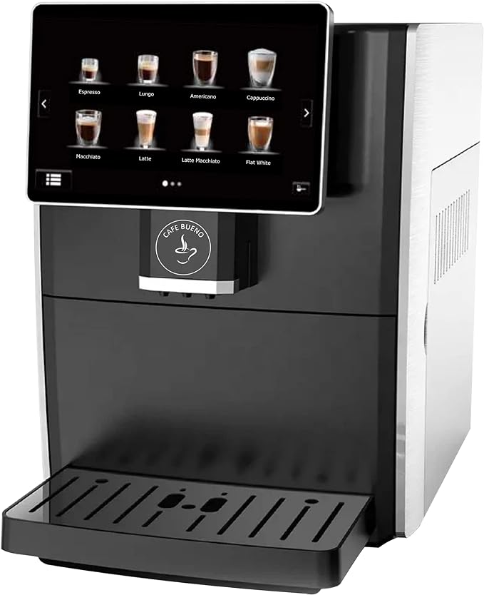 Super Automatic Espresso Machine - 19 Coffee Recipes, Durable, Grinder, Milk Frother, 7" Touchscreen