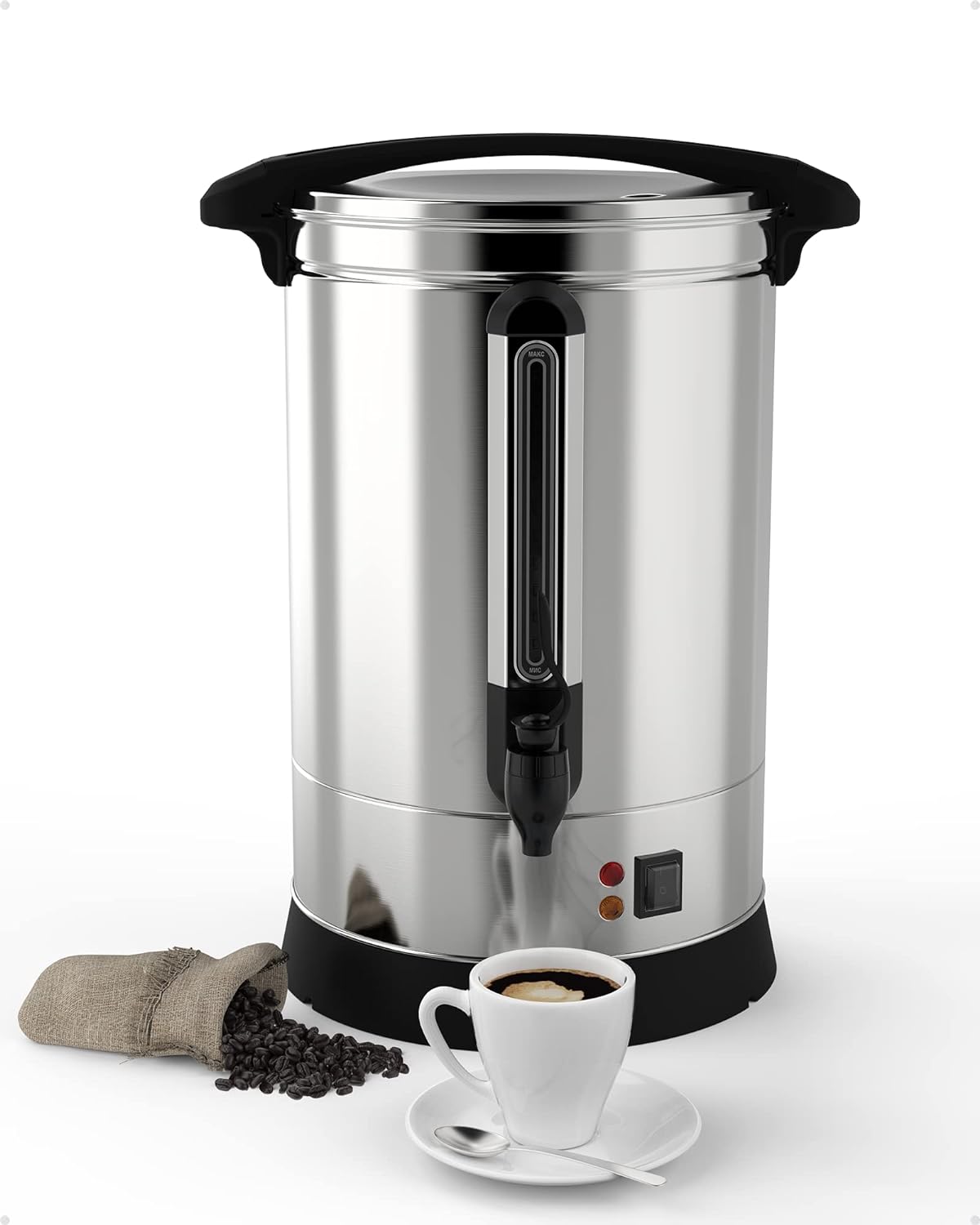 100 Cup Commercial Coffee Maker, [Quick Brewing] [Food Grade Stainless Steel] Large Capacity Coffee Urn Perfect for Church, Meeting rooms, Lounges, and Other Large Gatherings-14 L