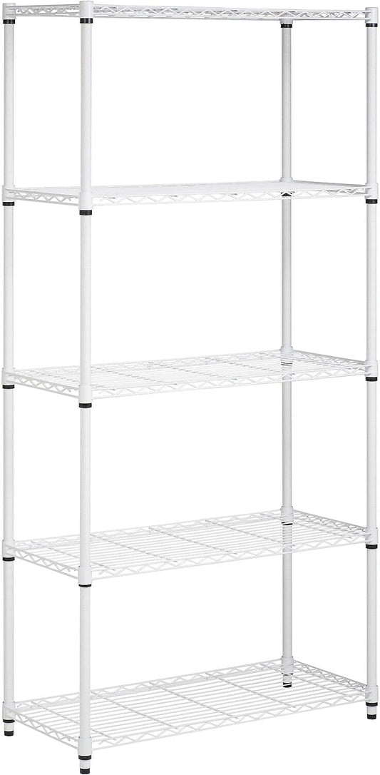 Honey-Can-Do 5-Tier Heavy-Duty Adjustable Shelving Unit with 350-lb Shelf Capacity, White SHF-09623 White