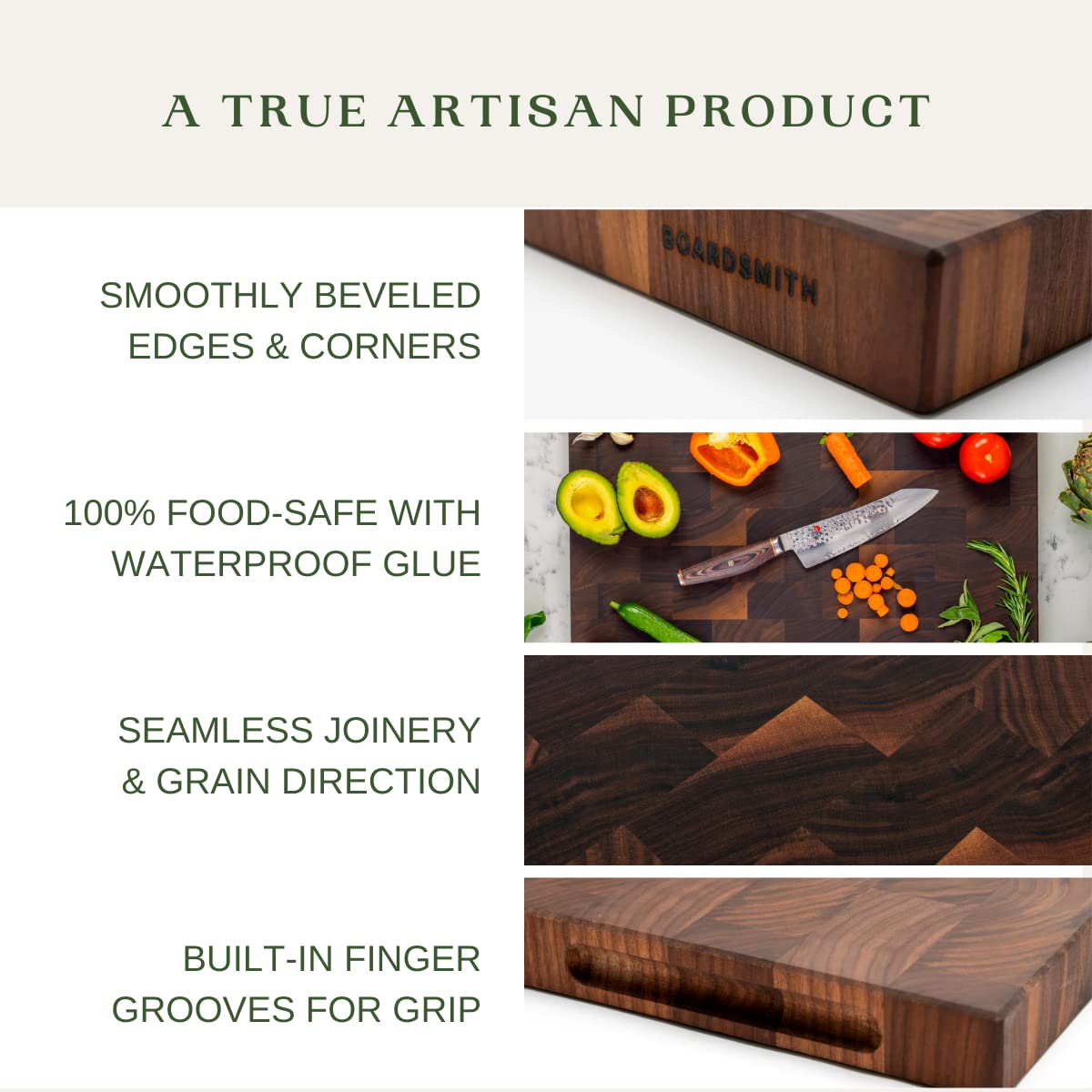 Walnut Sidekick End Grain Cutting Board - Walnut Wood Cutting Board for Kitchen - Kitchen Cutting Board - Wooden Cutting Board