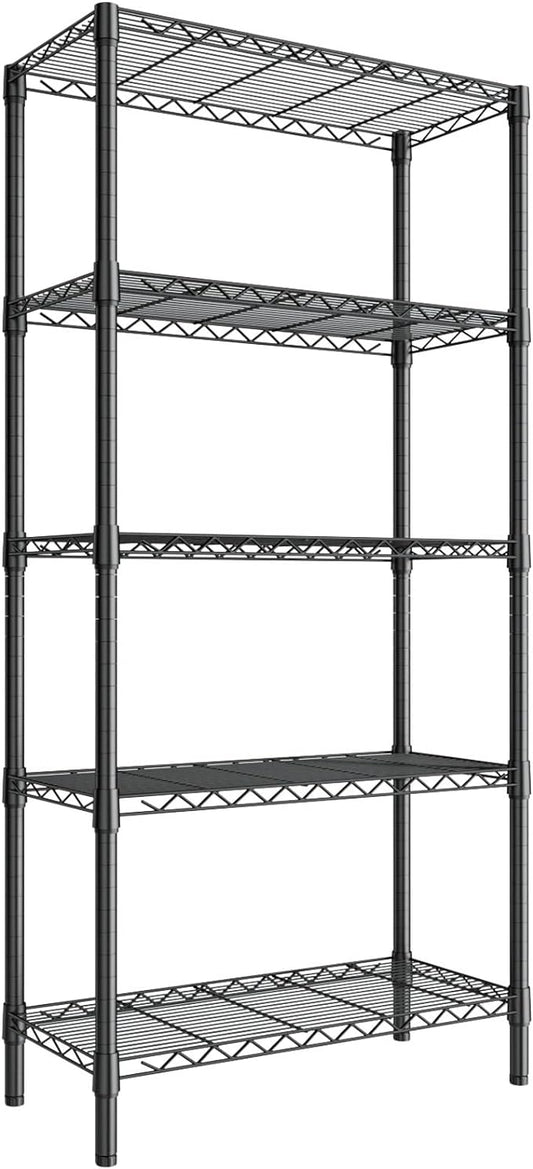 SINGAYE 5 Shelves Garage Shelving Wire Storage Shelves 1750LBS Shelving Unit Metal Shelf Storage Rack 36" Wx 18" D x 71" H Black