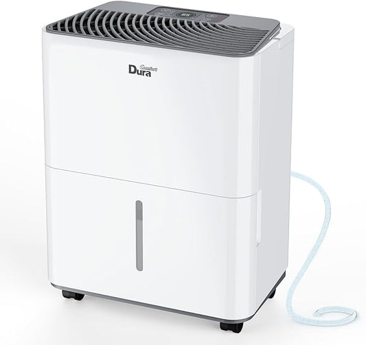 DuraComfort Dehumidifier For Home with Hose,Up to 1000 Sq.Ft Compact Dehumidifier for Room,Specifically designed for small spaces such as,Bedroom,Bathroom,Closet,Kitchen,RV,Basement,White