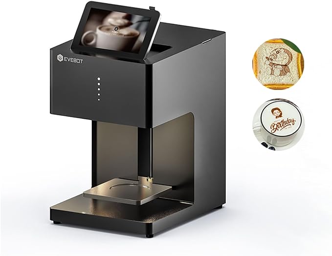 Coffee Latte Art Machine EB-Pro Customized Photo, Text, LOGO Printing Cake Desserts DIY Personalized Decoration for Cafes Bars Museums, Brown FancyBox