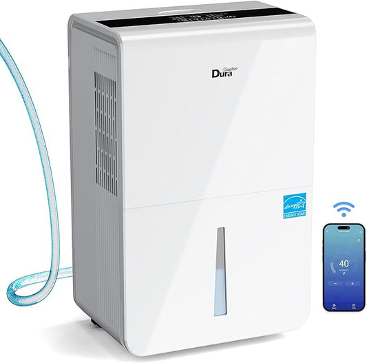 Dehumidifiers with Pump/Hose for Basements 50 Pint (70 Pint 2012 DOE) Energy Star Certified Dehumidifiers with WIFI for 4500 Sq.Ft Large Room,Dehumidifiers for Home,white