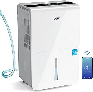 Dehumidifiers with Pump/Hose for Basements 50 Pint (70 Pint 2012 DOE) Energy Star Certified Dehumidifiers with WIFI for 4500 Sq.Ft Large Room,Dehumidifiers for Home,white